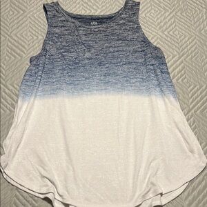 Blue and White Sleeveless Top